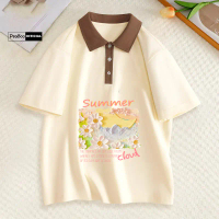 Áo Polo Nữ, Áo Polo Unisex By PEABOO Mã PL Choco Heart Chất Cotton Mềm Mát Form Rộng Cho Nam Nữ