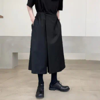Large size New samurai loose wide leg pants unisex hairstylist with personalized cutting niche eight point skirt pants