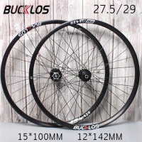 BUCKLOS 27.5/29 MTB Wheelset 15*100mm 12*142mm Thru Axle 32H Mountain Bike Wheelset 120 Sounds MTB Bicycle Wheel Rim 8/9/10/11s