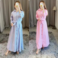 Gamis fashion muslim/gamis kotak - soft biru
