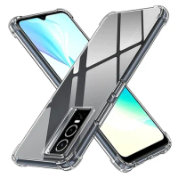 Case Vivo Y52 Y53S Y72 Y73T Y32 Y33S Y76 Y15S Y01 Y30 5G Crystal Clear Shockproof Bumper Transparent TPU Slim Fit Flexible Cover