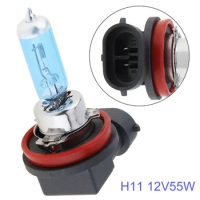 1pc H11 12V 55W 5000K Car Halogen Headlight Bulb High Brightness White Light UV-CUT Quartz Glass Material For Replacement Lamp