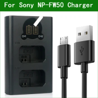 NP-FW50 NP FW50 Dual USB Battery Charger For Sony NEX 3 5 7 DSC-RX10 II III A7 A7R A7S A3000 A6000 A7000 ZV-E10 ZV-E10L a5000