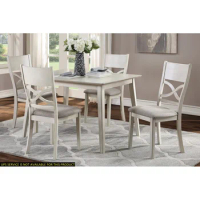 5pc Dining Set Rectangular Table and 4 Side Chairs Wooden Dining Kitchen Furniture Breakfast Modern Dining Set