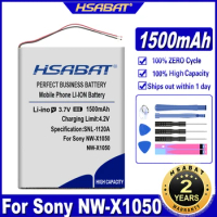 HSABAT NW-X1050 1500mAh Battery for Sony NW-X1050 Player Accumulator 2-wire Plug Batteries