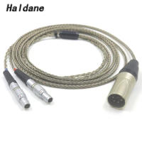 Haldane Gun-Grey 16Cores Silver Plated Graphene Headphone Upgrade Replace Cable for Focal Utopia ELEAR Earphone