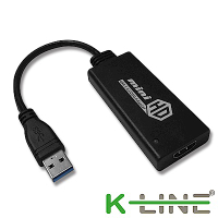 k-Line USB3.0(公) to HDMI(母) 外接顯示卡(黑)