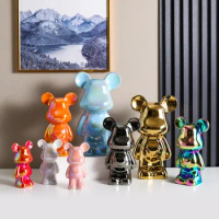 Nordic 28cm Bearbrick Bear Living Room Cartoon Garden Decor Accessories Home Decor Arts and Crafts Supplies Desk Figurines Gifts