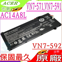 ACER 電池(原廠)-宏碁 AC14A8L，VN7-591G，VN7-591G-56BD，VN7-591G-56ZA，VN7-591G-57J5，VN7-591G-70DR，VN7-592G，VN7-591G/i7-4710HQ，VN7-592G-56WR，VN7-592G-58NG，VN7-592G-76W7，VN7-592G-76XN，VN7-572G，Aspire VX 15，VX5-591G，VN7-791G，Aspire VN7-591G-56BD，VN7-791G-76Z8