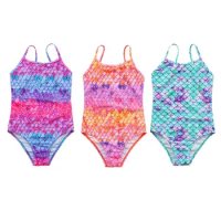 Summer 3-14Yrs Cute Baby Girls One-Piece Swimsuit With 2-Piece Swimming Pool One-piece Swimwear For Girls