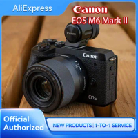 Canon EOS M6 Mark II APS-C Portable Mirrorless Digital Camera 4K Video Shoot With Touch Screen EF-M 15-45mm Lens M6II M62