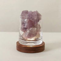 【SPANCONNY 飾品控】智慧貴人 l 紫水晶 / 黑胡桃木燈座 l 水晶氣氛燈(桌燈/小夜燈/水晶燈)