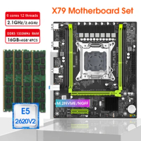 X79 Motherboard LGA 2011 KIT With Xeon E5 2620V2 CPU And 16GB（4*4GB)1333MHz DDR3 ECC RAM Gaming Placa Mae Motherboard X79 Assem