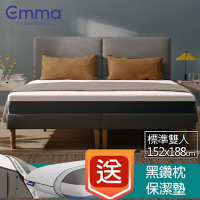 【德國Emma】Diamond石墨烯黑鑽床墊 (標準雙人)152x188+贈黑鑽枕*2+保潔墊