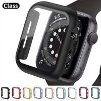 Tempered glass+case For Apple watch 8 7 45mm 41mm Anti-scratch protection shell of watch for iwatch 6 5 4 3 SE 44mm 42mm 40/38mm