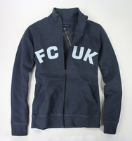 美國百分百【全新真品】French Connection FCUK 字母 休閒 外套 立領 夾克 深藍色 男 XS號 C030