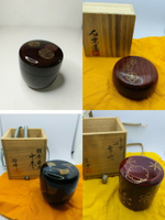 日本回流茶棗 茶葉罐名家巨匠 吳藤友乘作 漆器香盒 香合茶棗