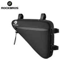 ROCKBROS Bicycle Triangle Frame Bag Large Capacity Reflective MTB Road Cycling Frame Bag Multiple Fixation Pannier Accessories