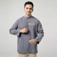 RABBANI Rabbani - Kemeja Koko Muslim Pria Lengan Panjang Dewasa Kemko Dzakir Exclusive - Quicksilver