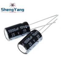 TZT 10PCS Electrolytic capacitors 25V1000UF 1000UF/25V 10 * 17MM