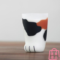 日本耐熱玻璃貓爪杯貓足杯貓腳牛奶杯子水杯 三木優選