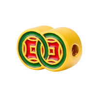 New Pure 24K Yellow Gold Bracelet 3D 999 Gold Coin Colourful Bracelet