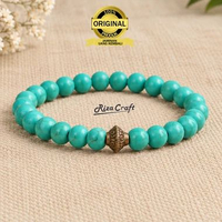 Gelang Aesthetic Tasbih Batu Alam Kristal Pirus Biru Asli 100% Dan Original Untuk Wanita Dan Pria