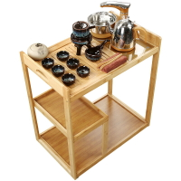 家用茶臺可移動茶車小型客廳實木功夫泡茶桌茶具燒水竹茶盤套裝B