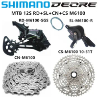 SHIMANO DEORE M6100 1x12 Speed Derailleur Groupset Mountain Bike RD+SL+CN M6100 Shift Lever Rear Derailleur CS-M6100 10-51T 12V