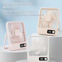 Small Desk Fan 7H Timing Ultra Quiet Table Fan USB Rechargeable Cooling Fan 5 Speed Powerful Wind Home Offices Airflow Fan