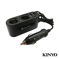 KINYO車用2孔+雙USB 擴充點菸器CRU19
