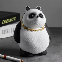 Creative Cute Cartoon Panda Creative Ashtray Family Living Room Personality Fashion Trend Anti Fly Ash Large Ashtray