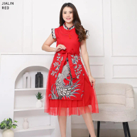 GIRLY Jialin Dress Batik Modern CNY Imlek Dress Cheongsam Wanita Batik Qipao Premium Couple Modern