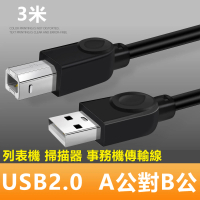 【LineQ】USB2.0 A公對B公銅芯列印掃描器連接傳輸線-3m