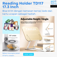 Reading Stand Book Holder Majalah Dudukan Kayu Lipat Tatakan Pegangan Penjepit Buku Rotary 360 Degre