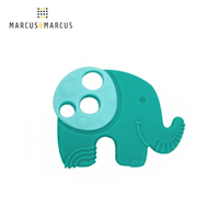 【加拿大 Marcus &amp; Marcus】動物樂園感官啟發固齒玩具 - 大象 (綠)