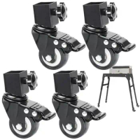 4pcs Caster Wheels Caster Rolling Wheels With Brakes Safe Locking Griddle Stand Wheels For Platform Furniture Trolley Accessory