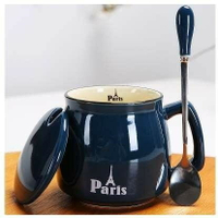 馬克杯帶蓋勺個性早餐杯情侶陶瓷杯子茶杯定制水杯男女咖啡杯