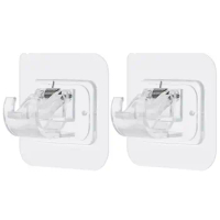2/4Pc Curtain Rod Bracket No Drill Hooks Adjustable Wall Bracket Self Adhesive Rods Hanger Bearing Curtain Holder Home Accessory