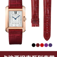 Watchband For Cartier Tank Serieswt100013series Leather Watch Band American Crocodile Skin Special Strap