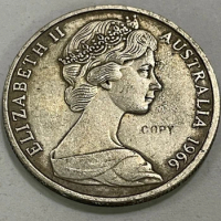 1966 Australia 50 Cents - Elizabeth II (2nd portrait; Round type) Copy Silver Coin