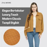 Zalmore Women Embossed Oversize Jacket Premium LUMA Cotton - Jaket Wanita Lembut Anti Kusut Luxury L