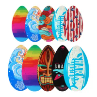 Skimboard for Kids Wood Construction 2 Sizes Pad Pool Skim Board Multiple Designs for Beginner Outdoor Performance Adult Deck