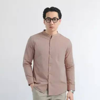 Platini Kemeja Pria Koko Shanghai Panjang Katun 22075 DUSTY PINK XL