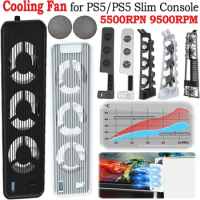 For PS5 Slim Console Cooling Fans Upgraded Quiet Cooler Fan with USB Hubs Cooling System for Sony PS5 PS5 Slim Game Console