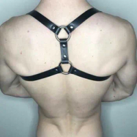 BDSM Gay Sexual Shoulder Harness Strap Leather Fetish Men Exotic Tops Body Bondage Harness Belts Rave Gay Clothing for Adult Sex