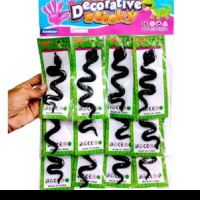 Mainan prank ular bahan jelly karet warna hitam, sticky, kenyal banget, mirip aslinya (pcs)