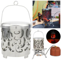 Fast Heating Stove with Handle Gas Burners Heater Stainless Steel Multi-Purpose for Picnic Tent Hiking Traveling