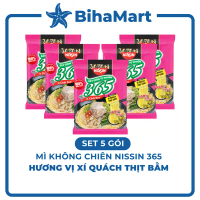 [SET 5 GÓI]  - NISSIN - Mì 365 hương vị Xí Quách Thịt Bằm - Mì không chiên 365/ Mì gói 365/ Mì Healt