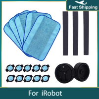 9pcs/lot robot wheel tire mop cloth water cap Replacment for iRobot braava 320 380 381 380T 390 390T Mint 4200 4205 5200 5200C